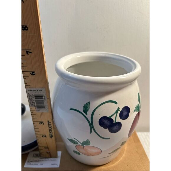 PH Princess House Orchard Medley Fruit canister medium 4” diameter - Picture 6 of 8